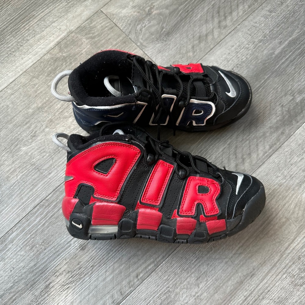 Y2K Nike Air More Uptempo Big Air Black Red Navy Youth 4.5Y fits women 6